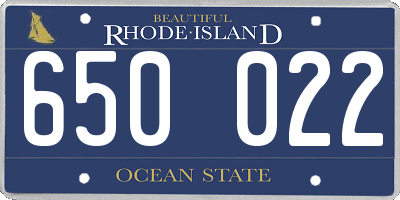 RI license plate 650022