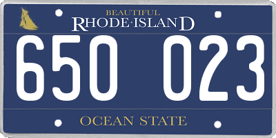 RI license plate 650023