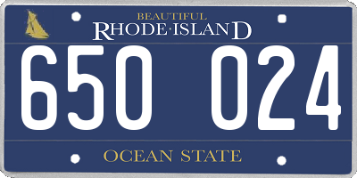 RI license plate 650024