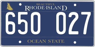 RI license plate 650027