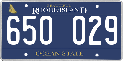 RI license plate 650029