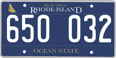 RI license plate 650032