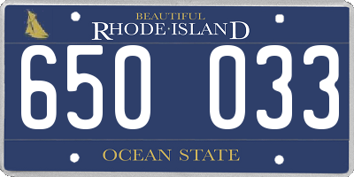 RI license plate 650033