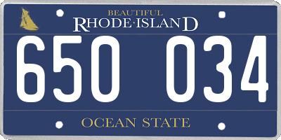 RI license plate 650034