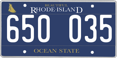 RI license plate 650035