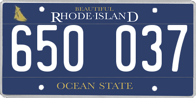 RI license plate 650037