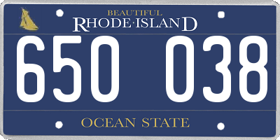 RI license plate 650038