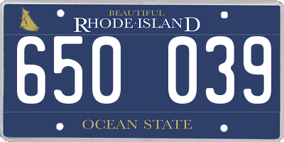RI license plate 650039