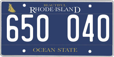 RI license plate 650040