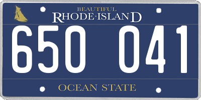 RI license plate 650041