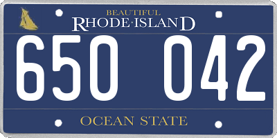 RI license plate 650042