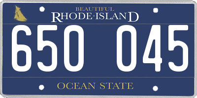 RI license plate 650045