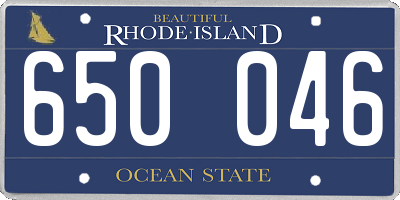 RI license plate 650046