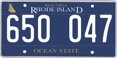 RI license plate 650047