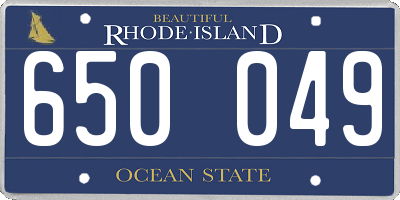 RI license plate 650049