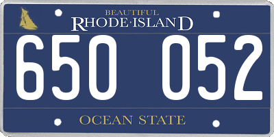 RI license plate 650052