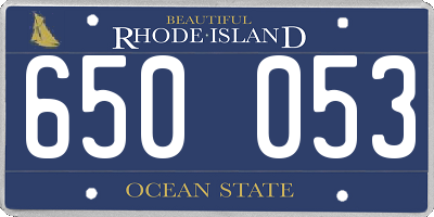 RI license plate 650053