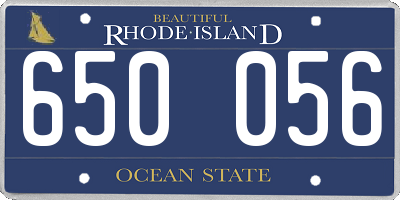 RI license plate 650056