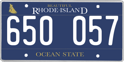 RI license plate 650057
