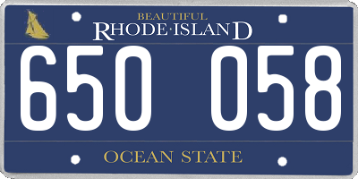 RI license plate 650058