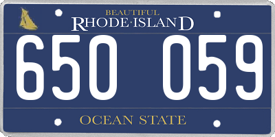 RI license plate 650059