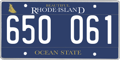RI license plate 650061