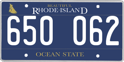RI license plate 650062