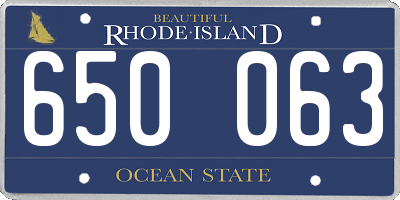 RI license plate 650063