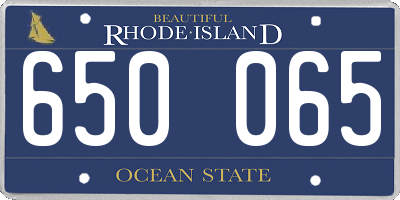 RI license plate 650065