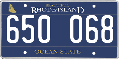 RI license plate 650068