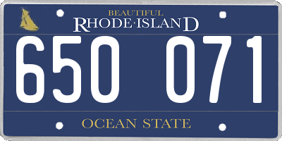 RI license plate 650071