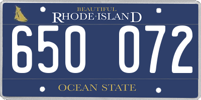 RI license plate 650072