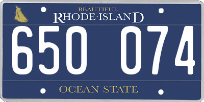 RI license plate 650074