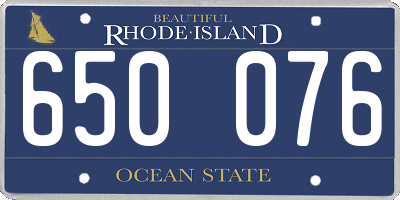 RI license plate 650076