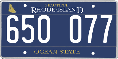 RI license plate 650077