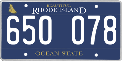 RI license plate 650078