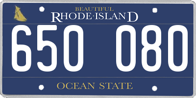 RI license plate 650080