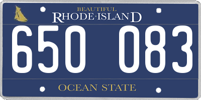 RI license plate 650083