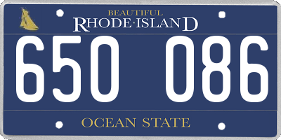 RI license plate 650086