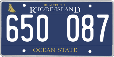 RI license plate 650087