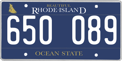 RI license plate 650089