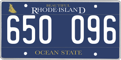 RI license plate 650096