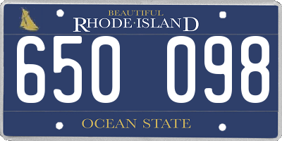 RI license plate 650098