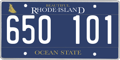 RI license plate 650101