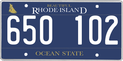 RI license plate 650102