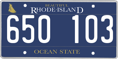 RI license plate 650103