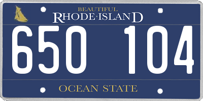 RI license plate 650104