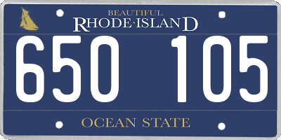 RI license plate 650105