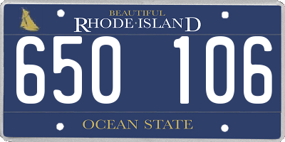 RI license plate 650106
