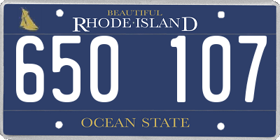RI license plate 650107